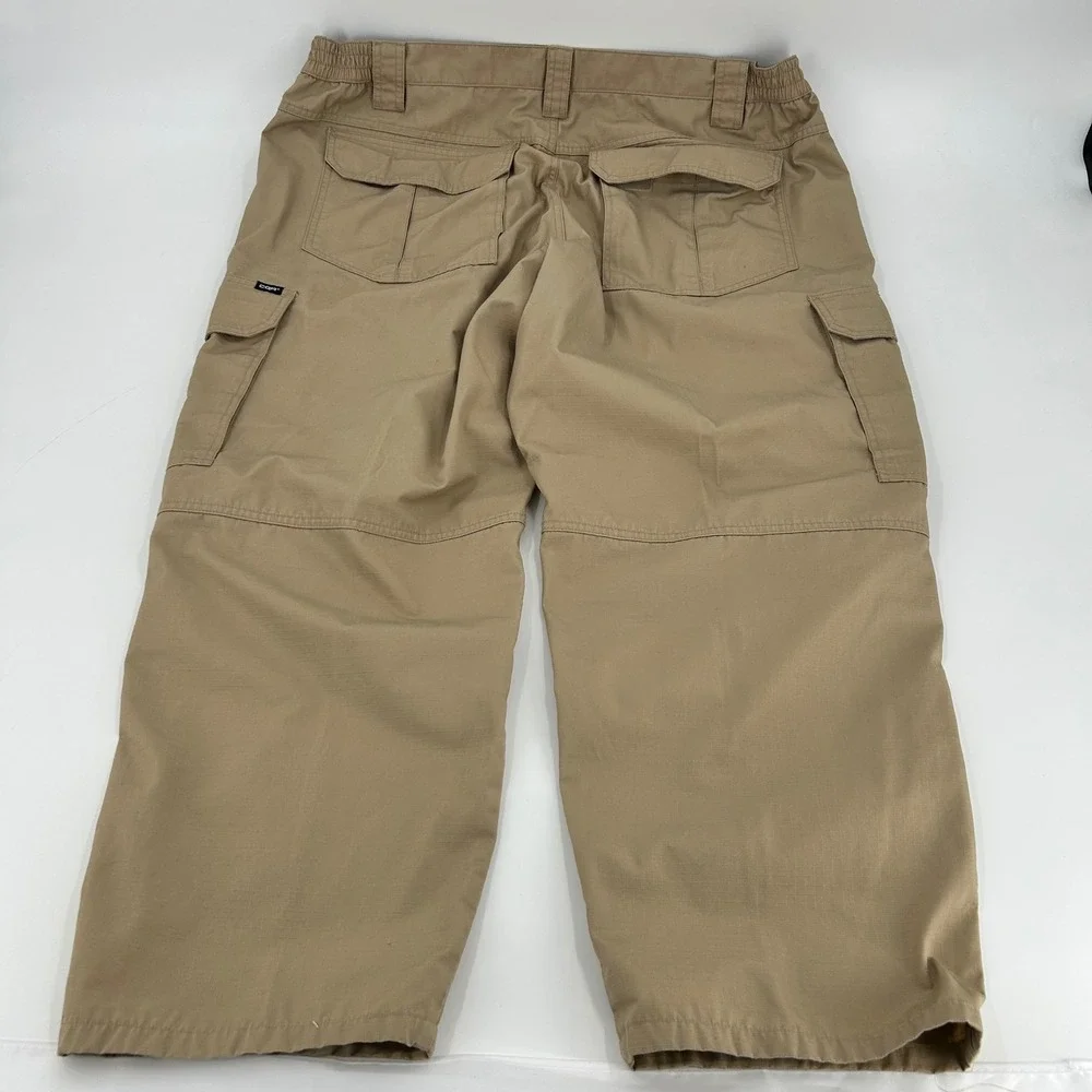 CQR Mens Tactical Cargo Pants Khaki Tan Ripstop Work Outdoor 43W x 28L